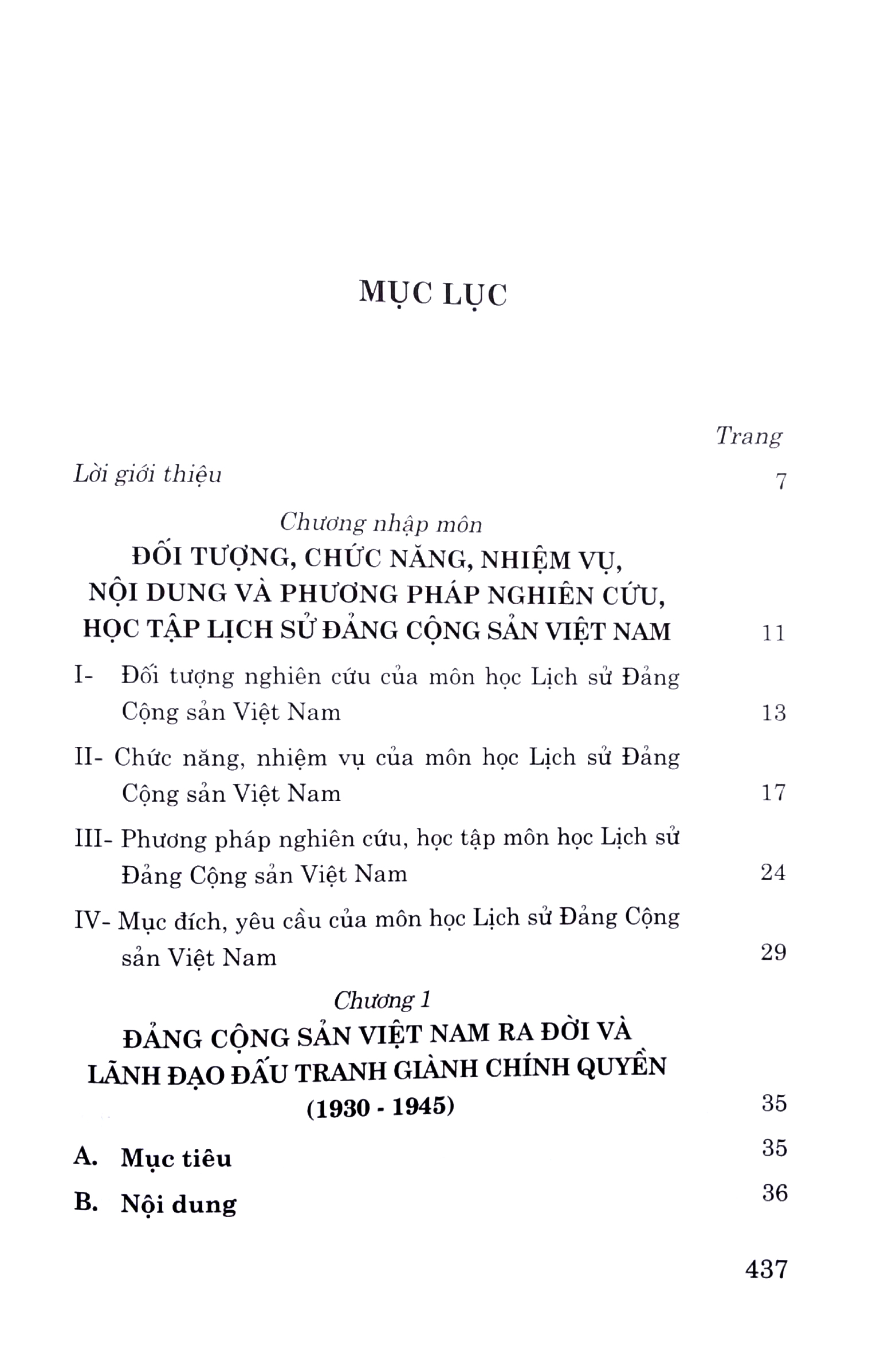 Giáo Trình Lịch Sử Đảng Cộng Sản Việt Nam (Dành Cho Bậc Đại Học Hệ Không Chuyên Lý Luận Chính Trị)