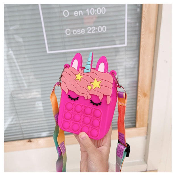 Túi silicon, túi xách đeo chéo nhỏ xinh, thời trang 2023 - trò chơi con mực, pop - it, đựng lì xì, đựng tỏi cho bé yêu