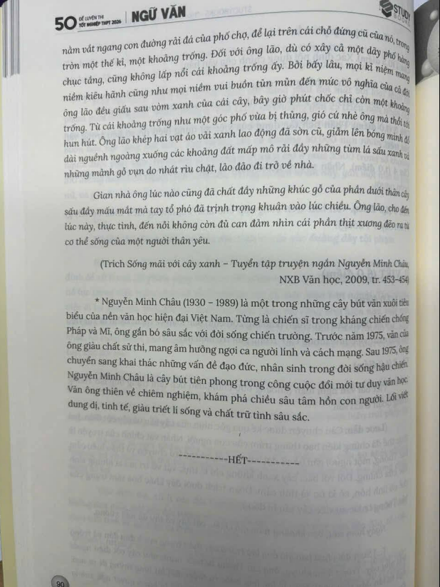 Sách - 50 Đề Luyện Thi Tốt Nghiệp THPT 2026 Ngữ Văn