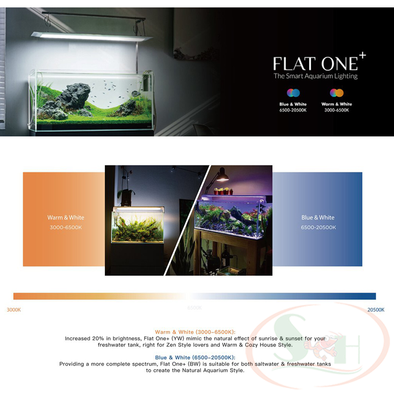 Đèn led ONF Flat One 60, 90 cm quang phổ trồng cây bể thủy sinh cá tép