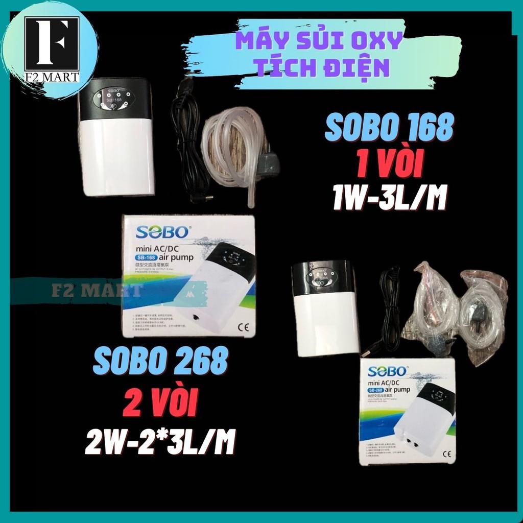 Máy Sủi Oxy Tích Điện SOBO SB-168 1 Vòi | SB-268 2 Vòi | Máy Bơm Oxy Sạc Điện Cho Bể Cá Cảnh Thuỷ Sinh