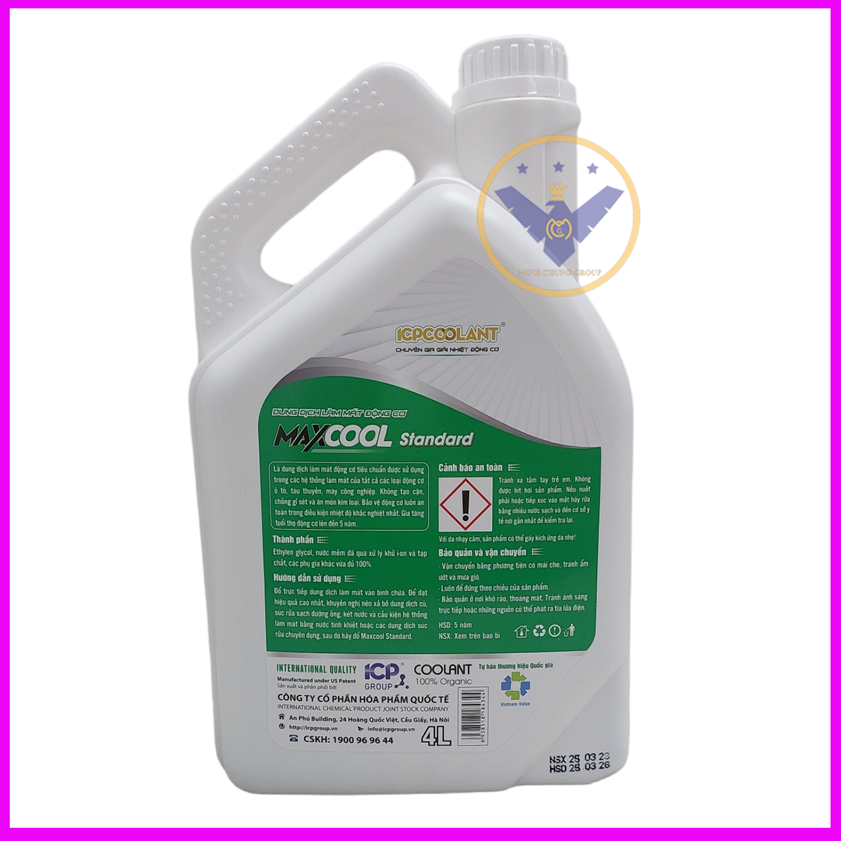 COMBO 2 can 4L nước làm mát động cơ ô tô Maxcool Standard