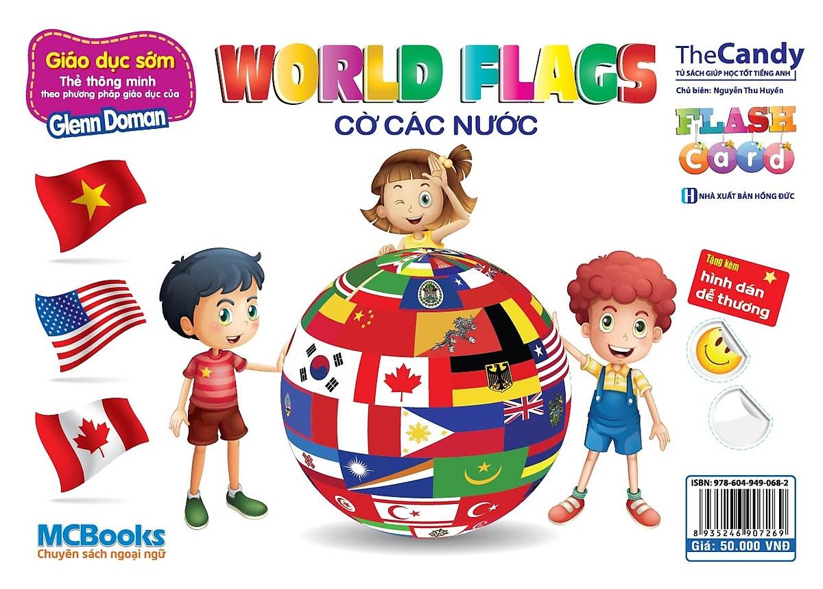 Sách - Flashcard Dạy Trẻ Theo Phương Pháp Glenn Doman - Cờ Các Quốc Gia Trên Thế Giới