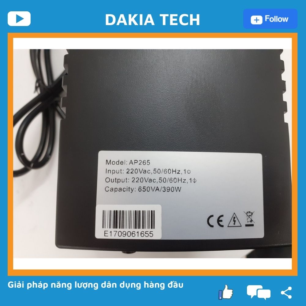 Bộ Lưu Điện Apollo 650VA AP265- Hàng Chính Hãng