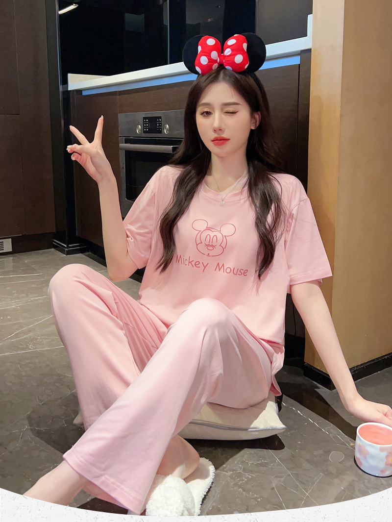 Bộ Đồ Bầu Và Sau Sinh Áo Ngắn Quần Dài Chất Liệu Cotton Mùa Hè Thu AZ52