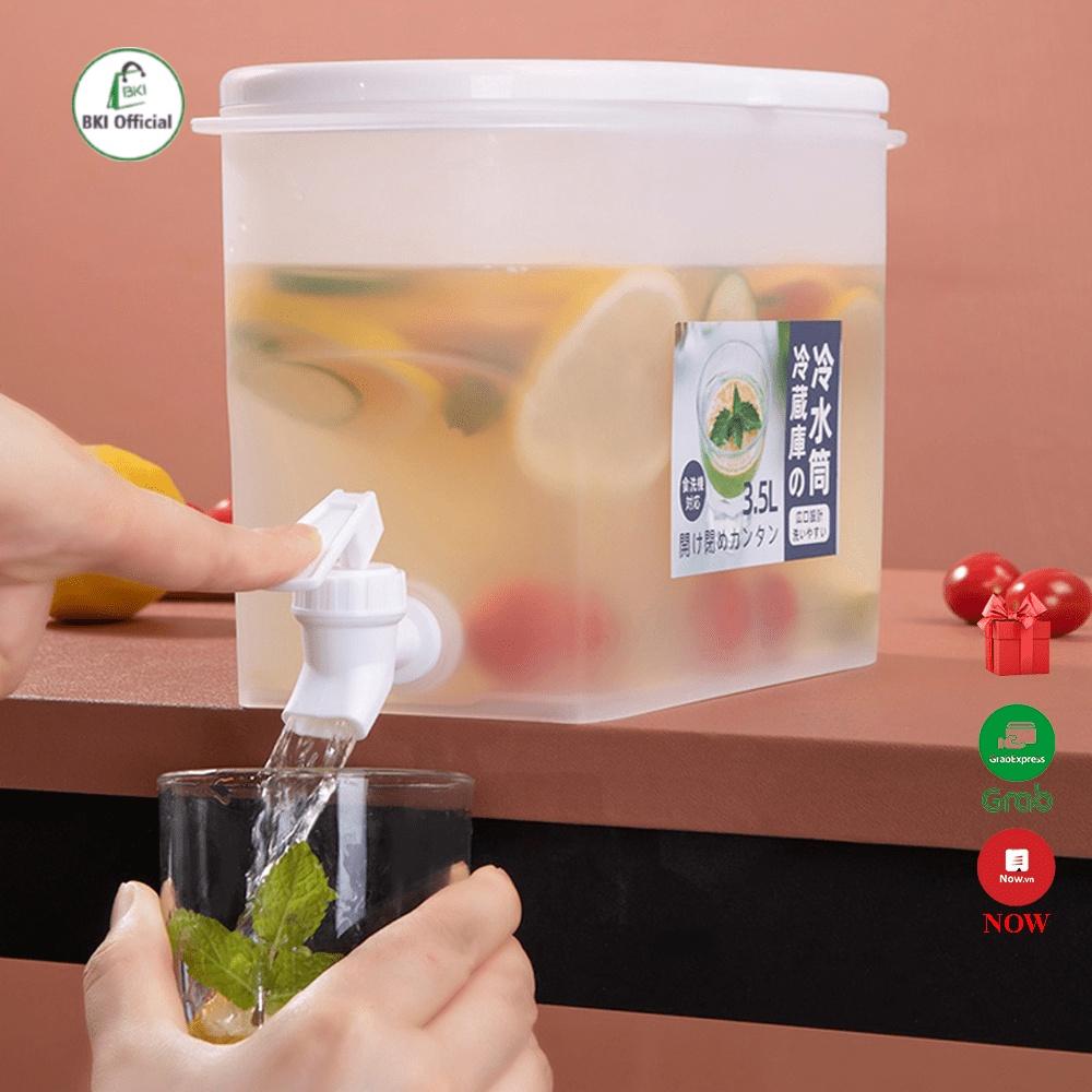 Bình Nước 3.5L Có Vòi Để Tủ Lạnh Cao Cấp, Đựng Nước Trà, Nước Trái Cây Tiện Lợi Đa Năng Ngăn Nắp