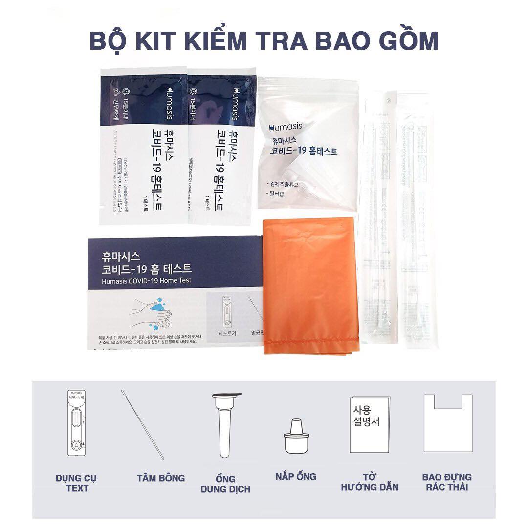 [Sản phẩm mới] HỘP 25 KIT HOMETEST Kit Test Covid 19 Tại Nhà Humasis Hàn Quốc - Không đau như lấy dịch tỵ hầu - Hàng Nhập Khẩu chính ngạch