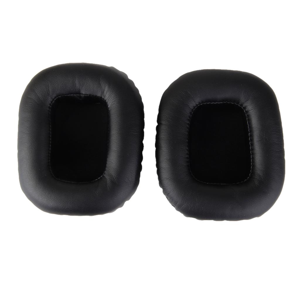 2pairs Black Leather Ear Pads Cushions for Tiamat 7.1 Gaming Headset