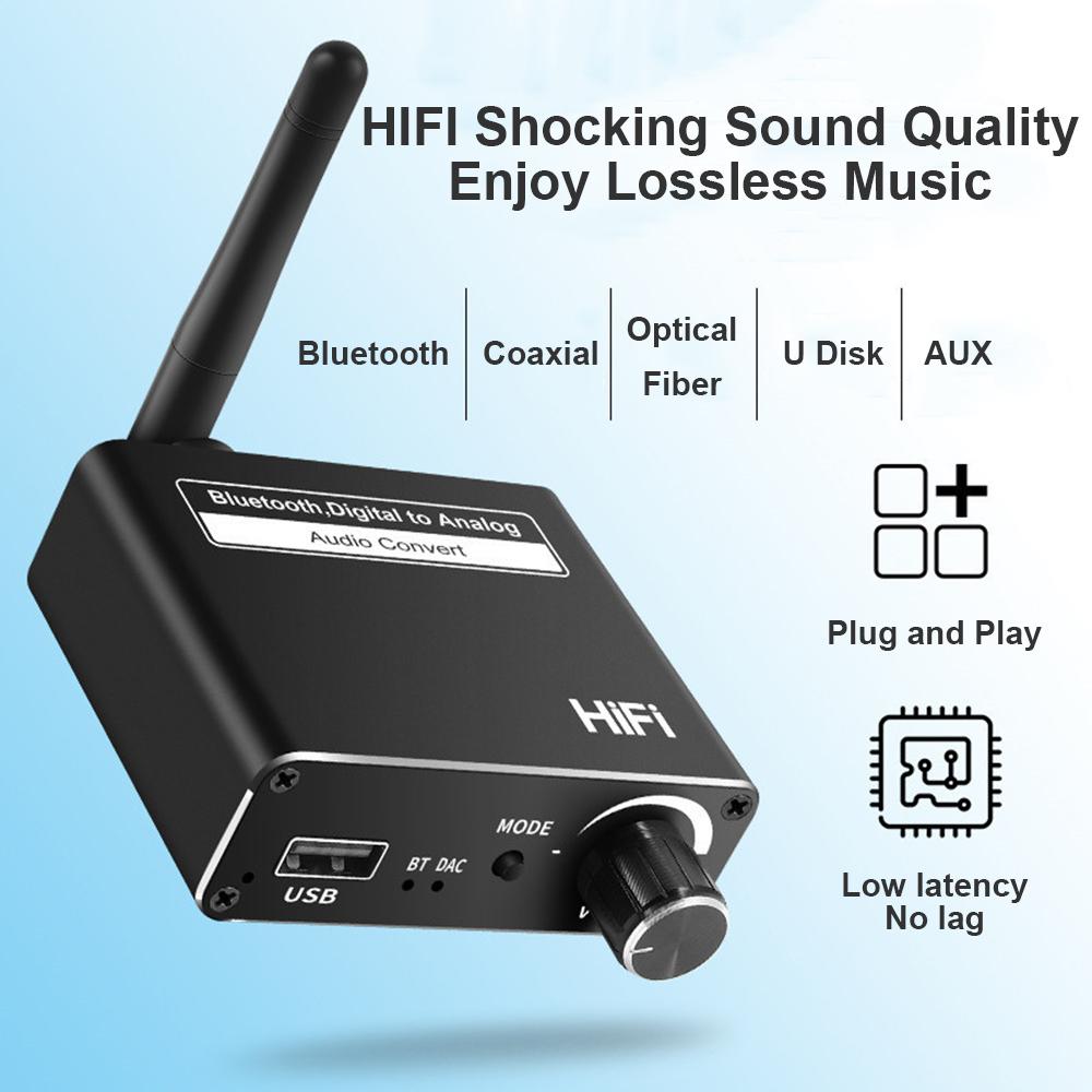 Bộ Chuyển Đổi Âm Thanh 3.5MM HIFI Phát Lại Đĩa U Gây Sốc Cắm Phát D18 Bộ Chuyển Đổi Bộ Thu Tương Thích Với Bluetooth 3in1
