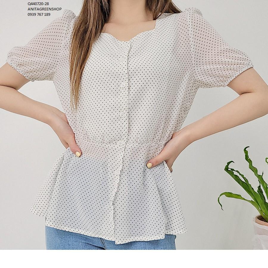 Q440720 ÁO KIỂU NỮ CHẤM BI