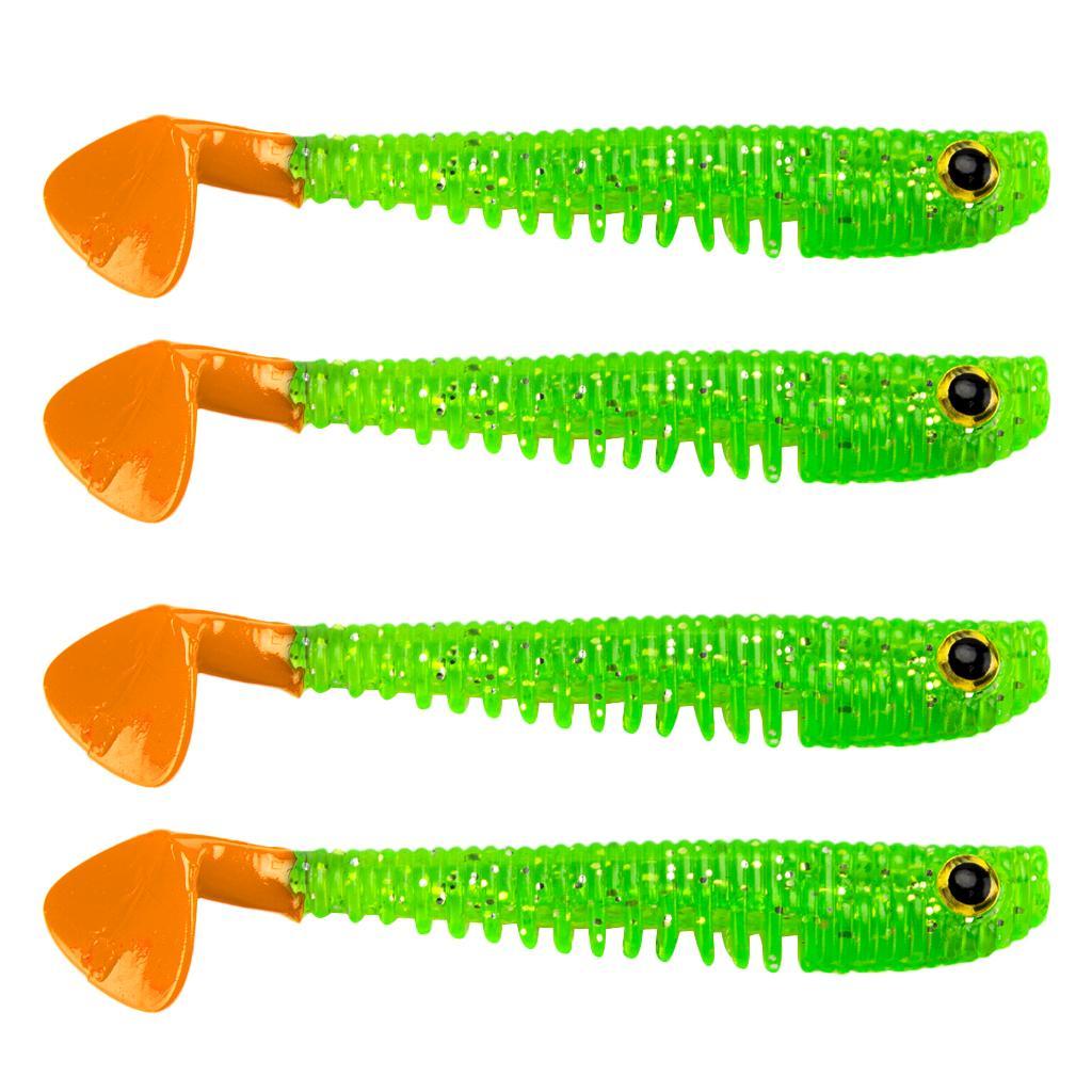 4Pcs Colorful Soft Fishing Lure Artificial Worm Freshawater Saltwater Bait