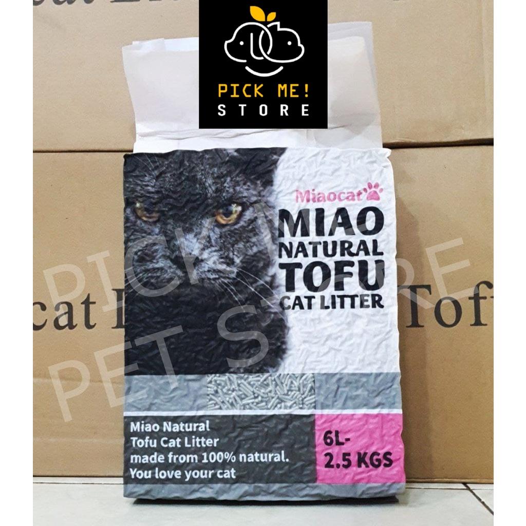 Cát vệ sinh đậu nành hữu cơ MIAO NATURAL TOFU 6L - siêu khử mùi, ít bụi. Có thể xả bồn cầu (Miaocat)