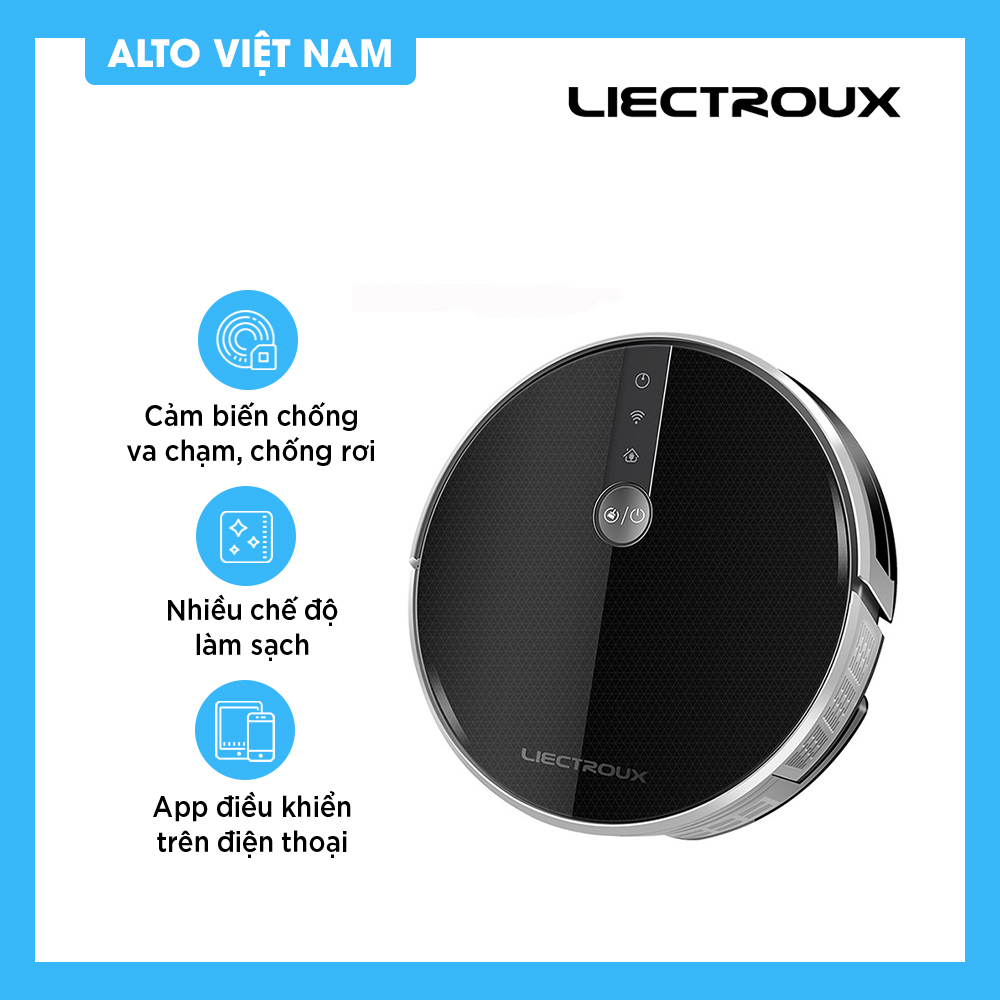 Hàng chính hãng - Robot quét nhà LIECTROUX C30B - Robot hút bụi thông minh của hãng Liectroux Đức: 6 chế độ làm việc thông minh - cảm biến chống va chạm, chống rơi cầu thang - tự động sạc