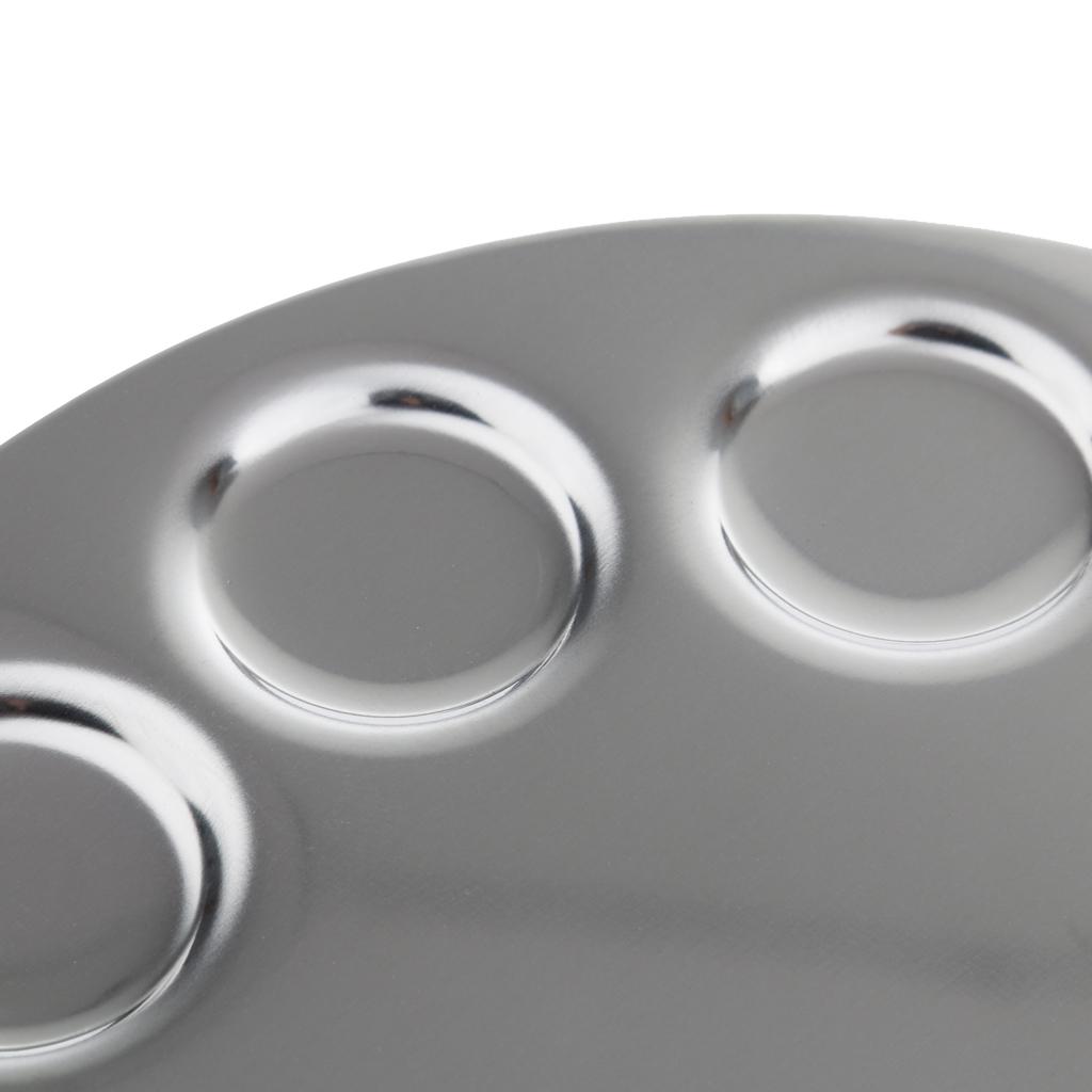 Artist Nail Makeup Foundation Mixing Stainless Steel Spatula Palette w/ Hole