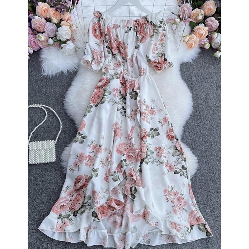 ĐẦM VINTAGE BẸT VAI ĐẮP CHÉO