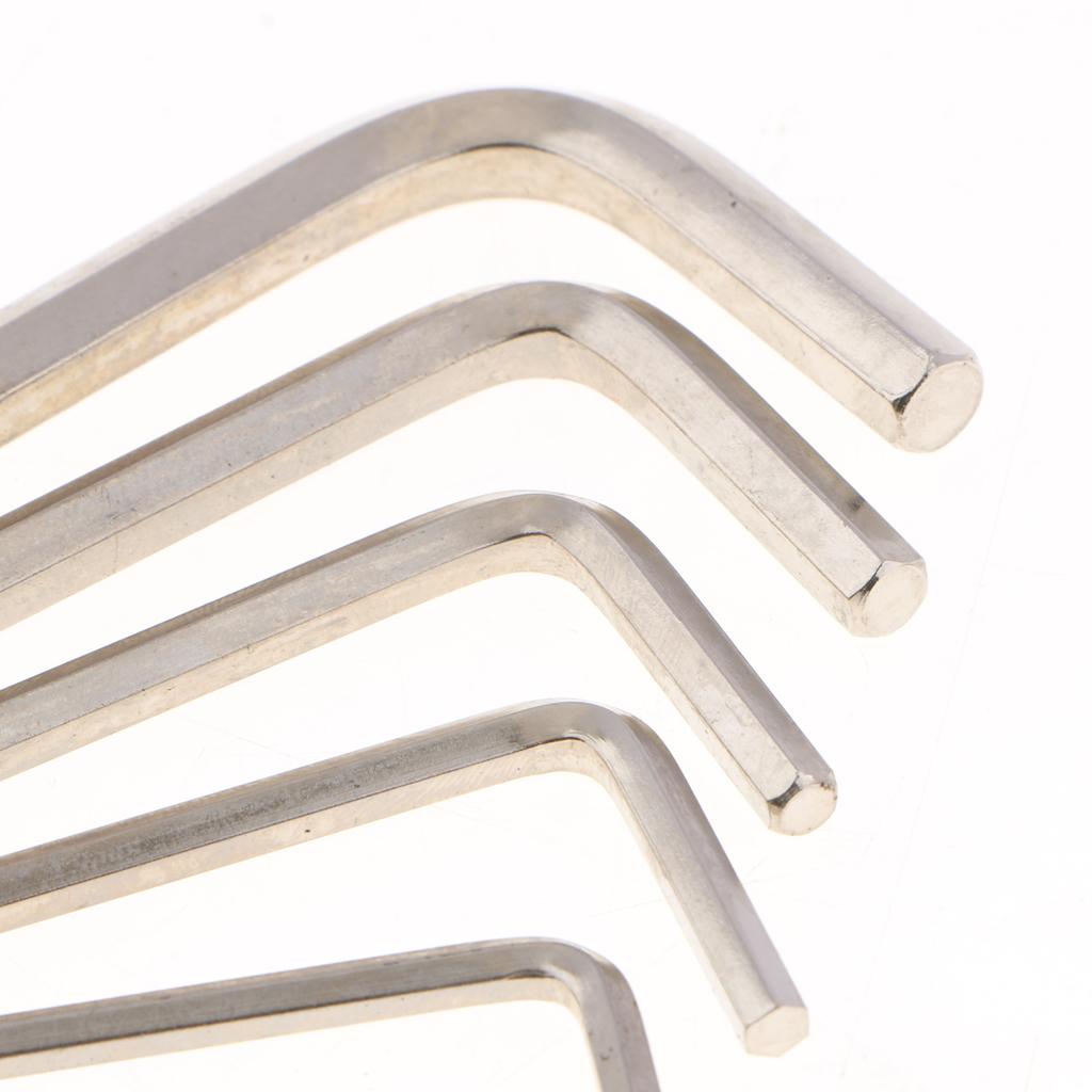 8PCS of 8 Sizes L-Shaped Metric Hex Allen Key Carbon Steel Wrench Set Flat Head with A Keychain