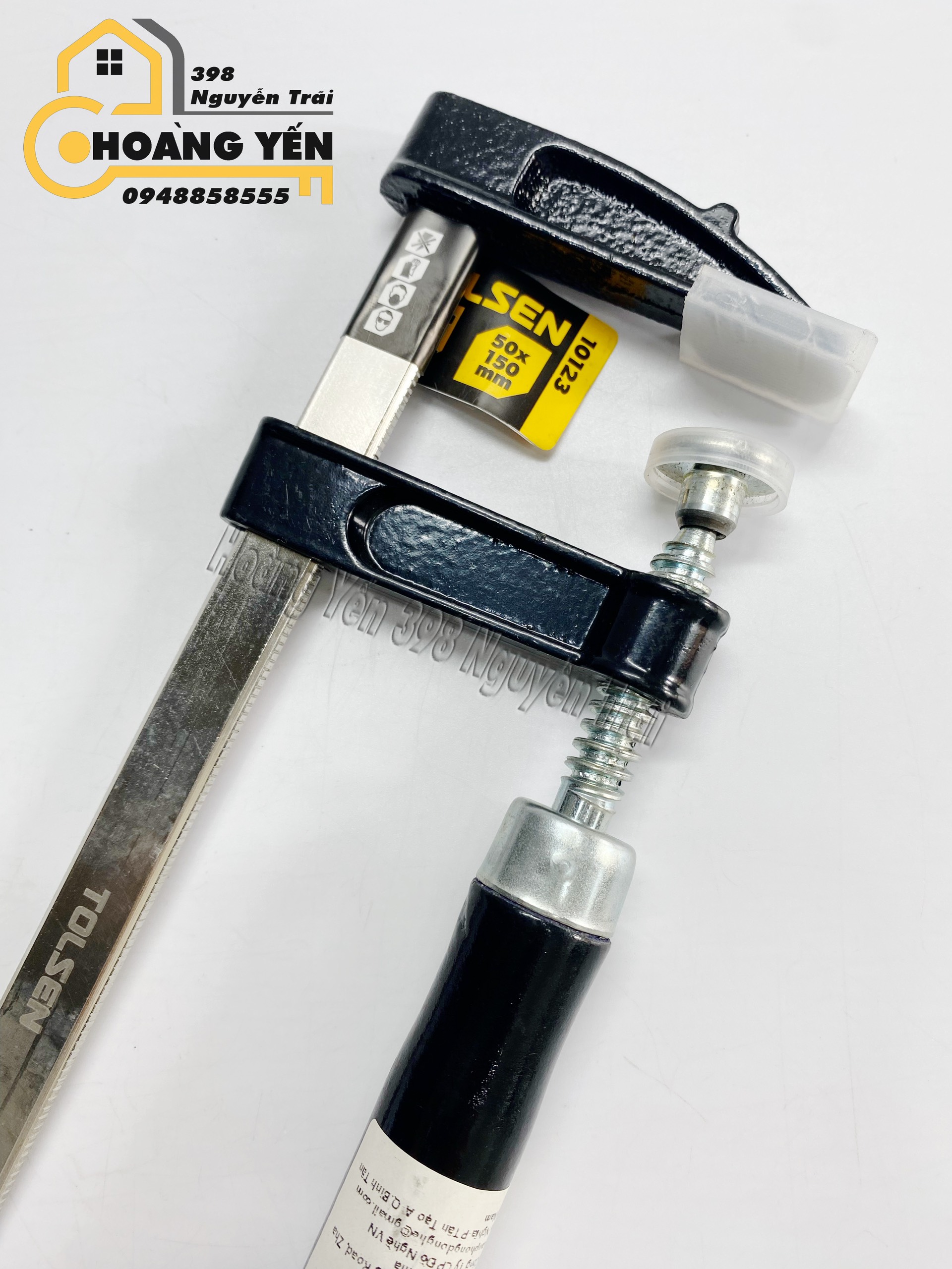 Cảo chữ F cán gỗ, thanh sắt mạ niken, thanh ren mạ kẽm chắc chắn Tolsen 10123 50x150mm, Tolsen 10125 50x250mm