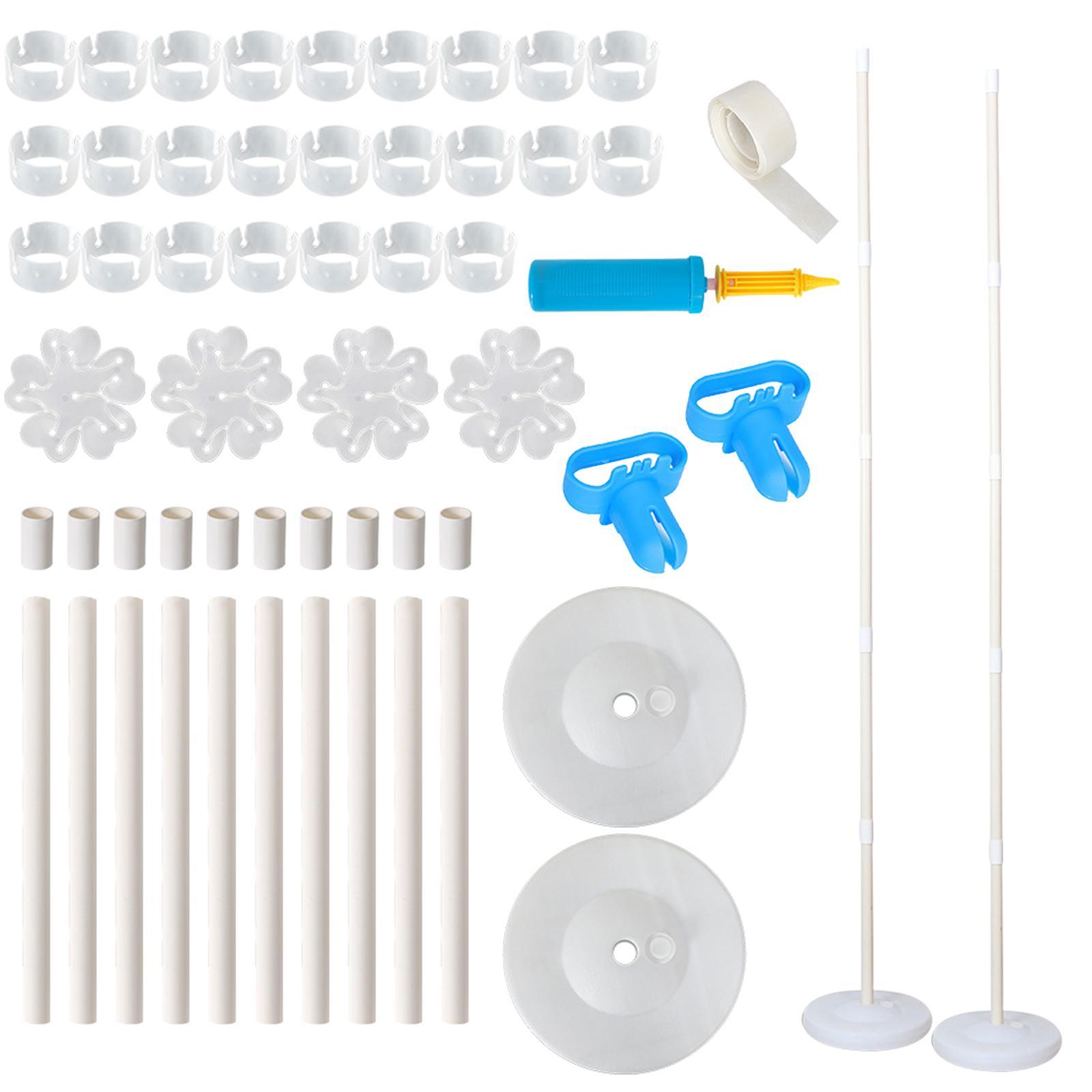 2 Set Balloon Column Kit Base Stand 25 Balloon Rings Balloon Tower Decoration DIY Display Kit for Wedding Christmas Party Birthday Frame Kit