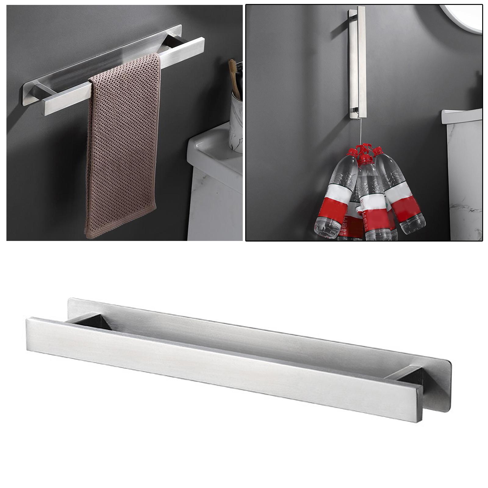 Self-Adhesive Towel Rail Rack Holder Shelf No Drilling for Bathroom Kitchen