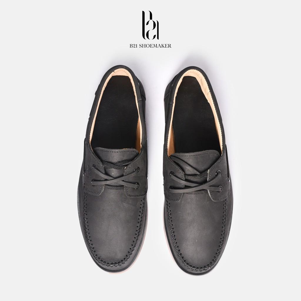 Giày Loafer Nam Da Bò Cao Cấp Sáp Lót Êm Chân Giày Lười Công Sở Phong Cách Vintage Nam Tính Full Box - B21 Shoemaker