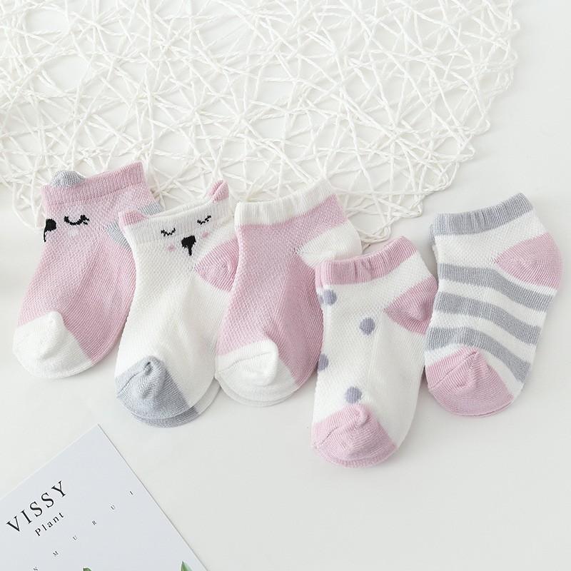 TẤT LƯỚI ️️ Set 5 Đôi Tất Lưới Kid's Socks Cổ Thấp Cho Bé