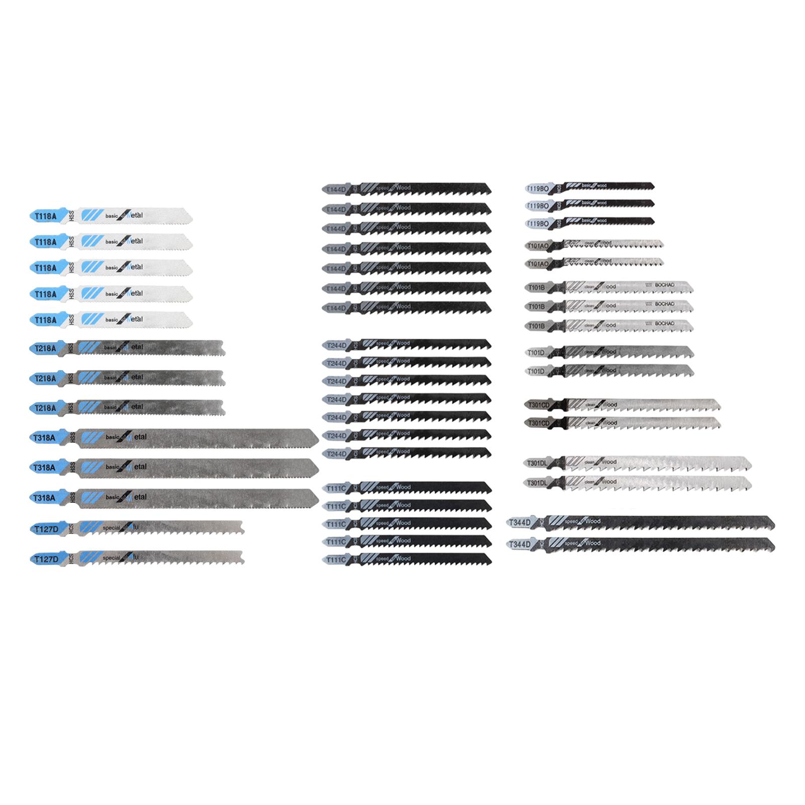 48Pack Various Jigsaw Blades Set Jig Saw Blade for Woodworking Cutter Kit