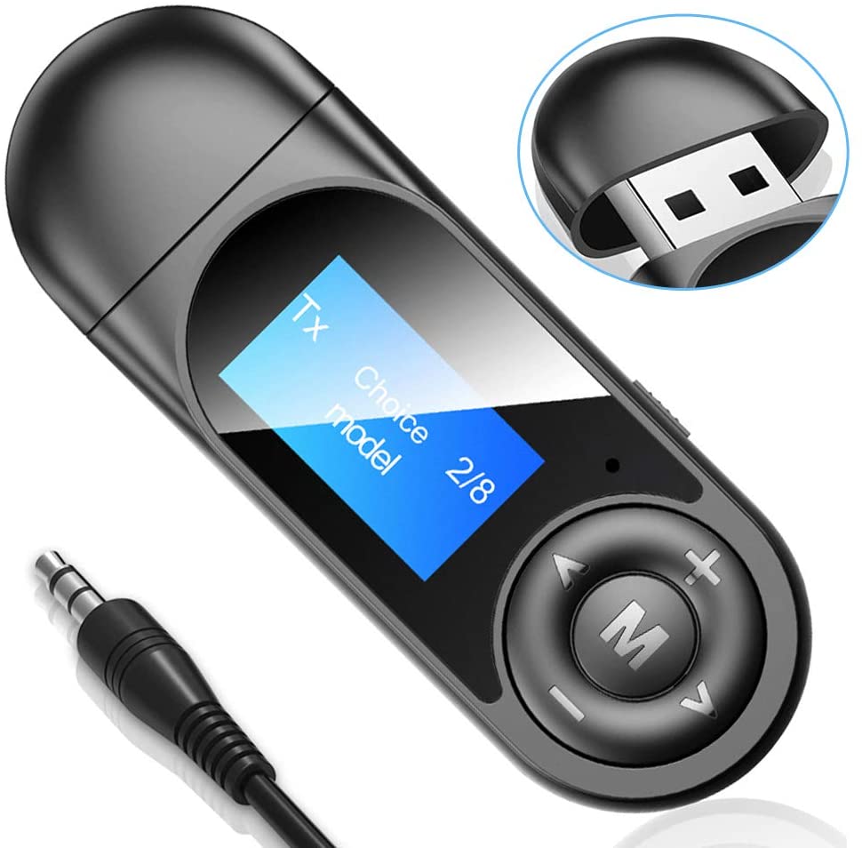 ROGTZ Bộ Thu Phát Không Dây 2 In 1 Bluetooth 5.0 Màn Hình LCD T-013 - Hàng Nhập Khẩu