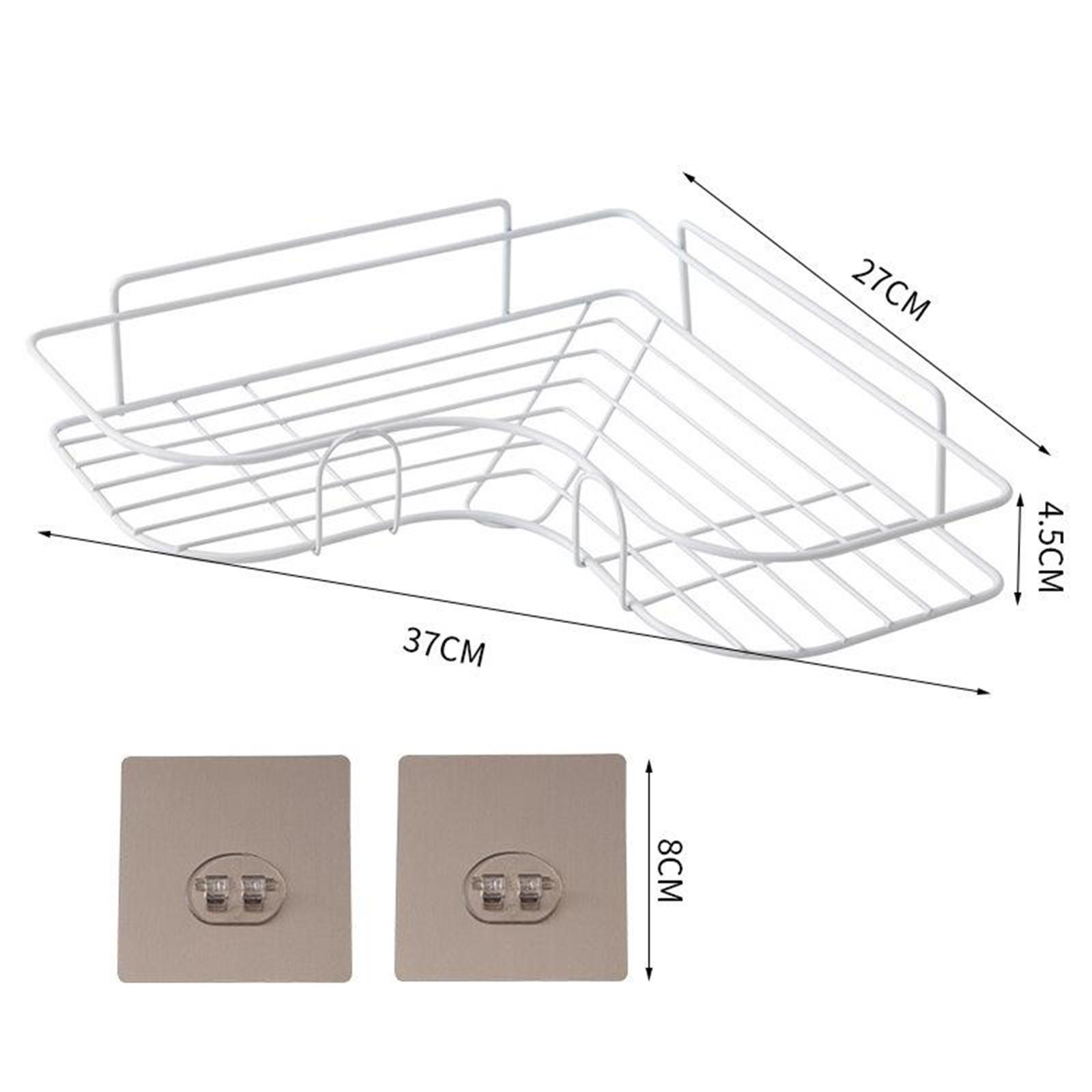 Corner Shower Caddy, Wall Mounted Bathroom Shelf with Adhesive, Storage Organizer for Toilet, Dorm and Kitchen