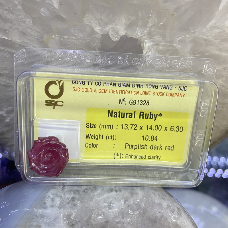 Hình ảnh Hoa Hồng Ly Ly Đá Ruby Kiểm Định Tự Nhiên Phong Thuỷ