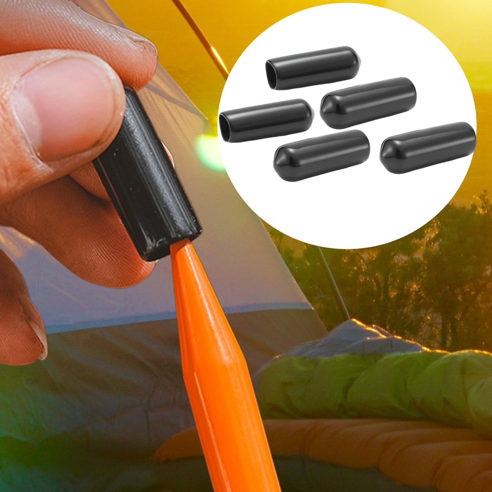 5Pcs 8mm Screw Covers Protection Sleeve Elastic Fittings Portable Thread Replacement Compact End Caps for Ground Nail Camping Bolts Outdoor