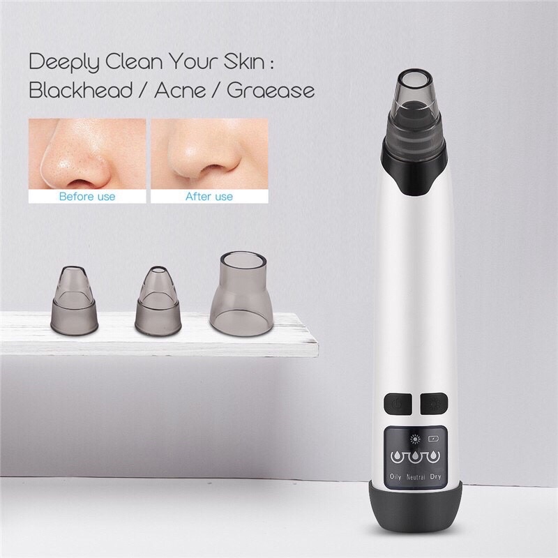 Máy Hút Mụn Electric Black Remover có đầu Massage, 5  chế độ đa năng làm sạch mụn cám, đầu đen, body. Tiện dụng gọn nhẹ.