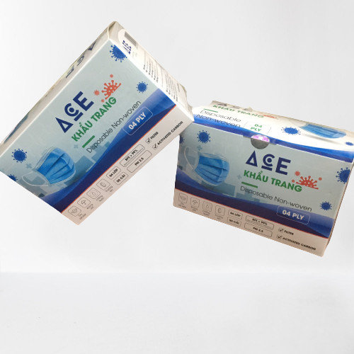 COMBO 2 HỘP Khẩu Trang Y Tế  ACE Disposable Non-woven 4 Lớp (1hộp / 50 cái)