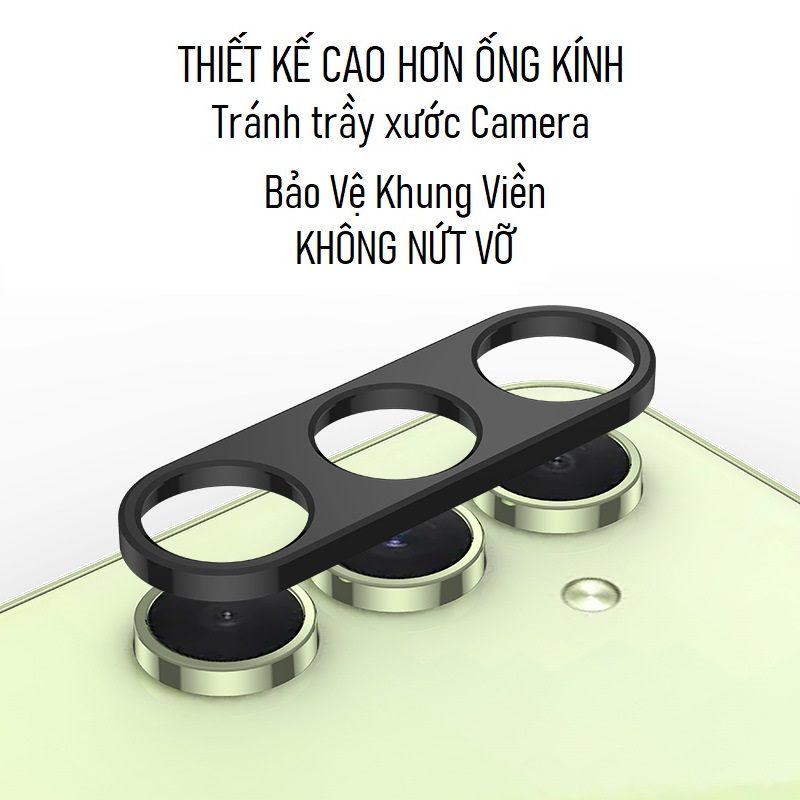 Miếng Dán Bảo Vệ Camera cho Samsung A14 4G/ 5G, A24 Samsung A34/ A54 5G HỢP KIM NHÔM, Miếng dán camera Chống Trầy Xước Đẹp Sang Trọng