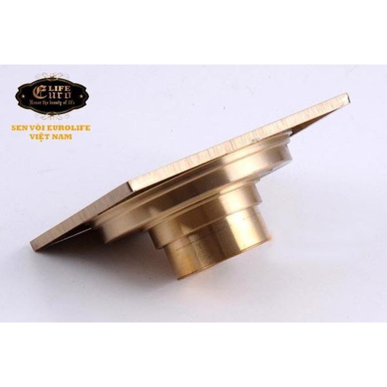Hố ga thoát sàn Đồng hoa văn 10x10cm Eurolife EL-HG09