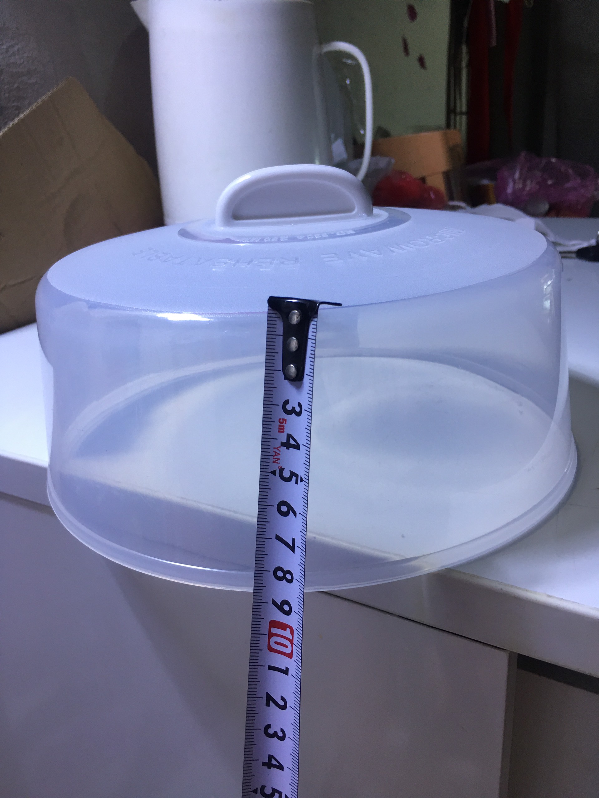 Bộ khay nhựa tròn 2 quai và nắp đậy dùng hâm nóng đồ ăn an toàn trong lò vi sóng 23cm. - hàng Thái Lan