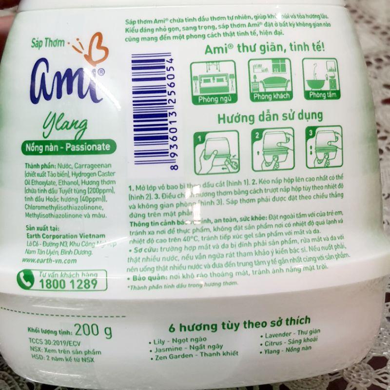 Sáp Thơm Ami Scented Gel Tinh Dầu Tự Nhiên Khử Mùi Sang Trọng Dùng Trong KS ÔTô P.Khách Toilet Tủ Quần Áo