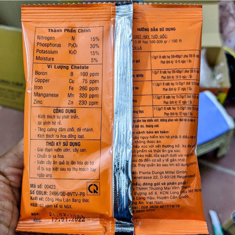Phân bón Nutri Gold 15-30-15 . Tạo mầm hoa, kích ra hoa đồng loạt, ra rễ mạnh