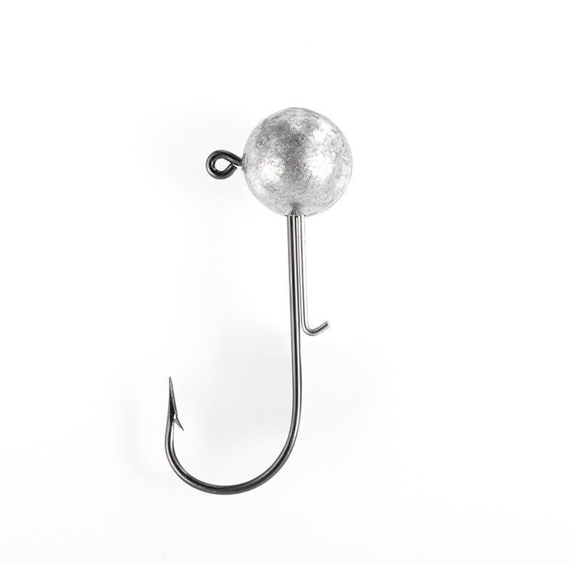 10pcs/lot Lead Head Jigs Hook 2G-7G All Size Round Ball Jig Head Hook Weedless Lead Long Shank Jig Head for Soft Worm Fishing