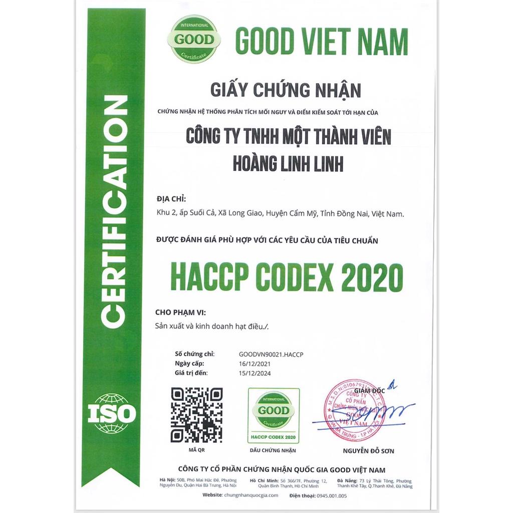 Hộp 500g Nguyên Hạt - Hạt điều Hoàng Linh Linh nhiều size thơm ngon giòn béo, rang mới hàng ngày - Chuẩn xuất khẩu