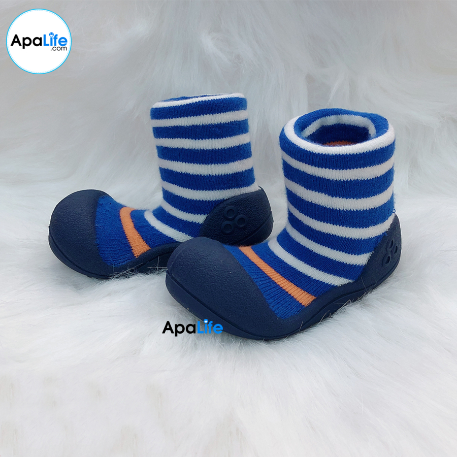 Attipas Ringle - Navy/ AT050 - Giày tập đi cho bé trai /bé gái từ 3 - 24 tháng nhập Hàn Quốc: đế mềm, êm chân &amp; chống trượt