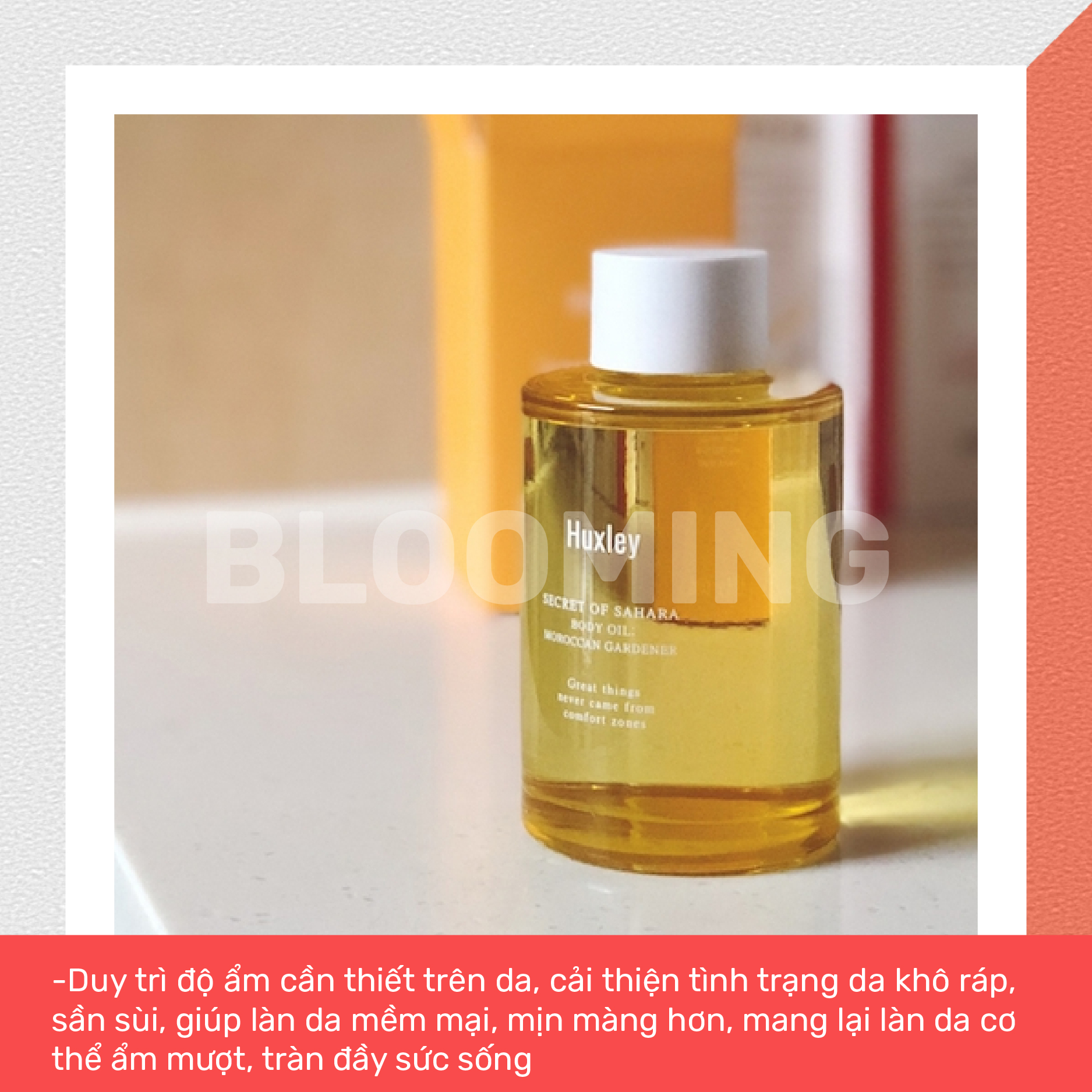 (11/2024) Tinh Dầu Massage Dưỡng Ẩm Toàn Thân Cho Da Huxley Body Oil Moroccan Gadener 100ml