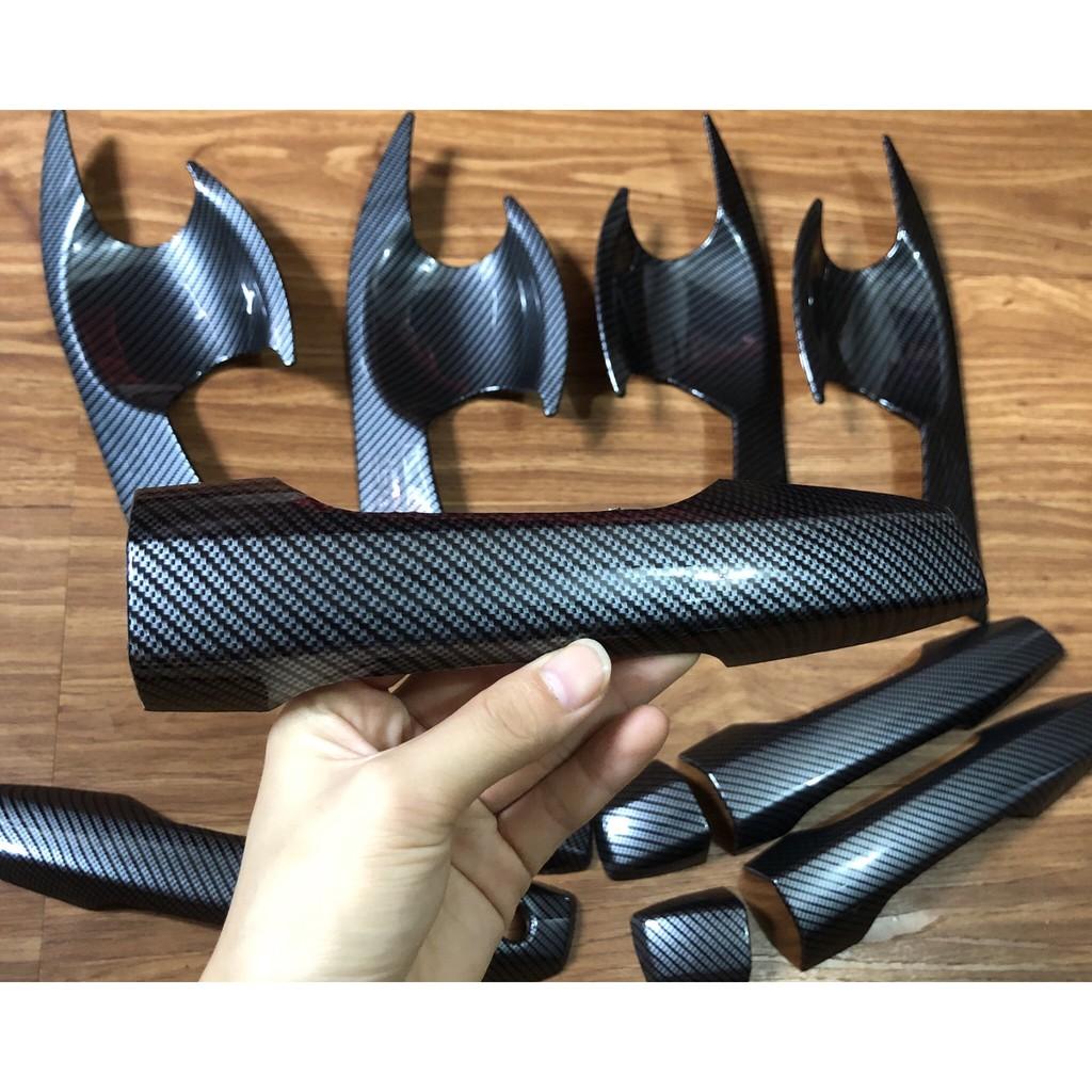 Bộ Ốp Tay Nắm , Hõm Cửa Xe XPANDER 2020-2021-2019-2018 Mẫu Cacbon Cao Cấp