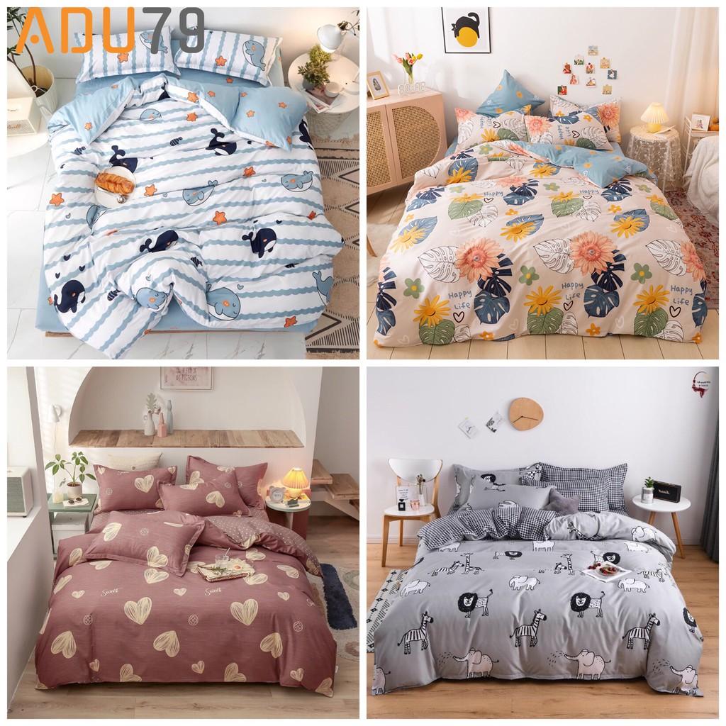 Bộ Ga Giường Và Vỏ Gối Cotton Korea ADU79 Bedding Đủ Kích Thước Trải Nệm 1m4, 1m6, 1m8 Chưa Gồm Chăn