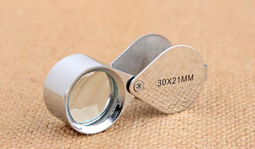 Kính lúp cầm tay mini 30X bạc