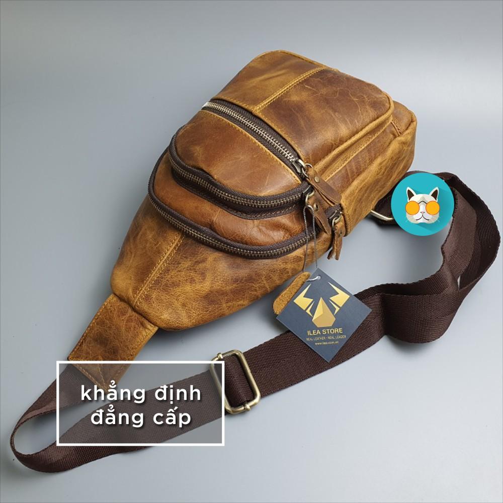 Túi đeo chéo da bò sáp TD105 – Vàng bò – cao cấp, kiểu dáng thời trang