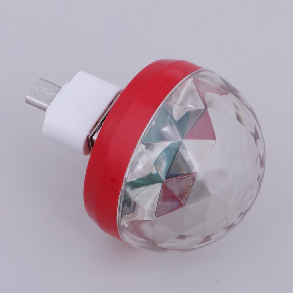 Mini USB Stage Voice Control Magic Ball Lamp RGB LED Bulb Red