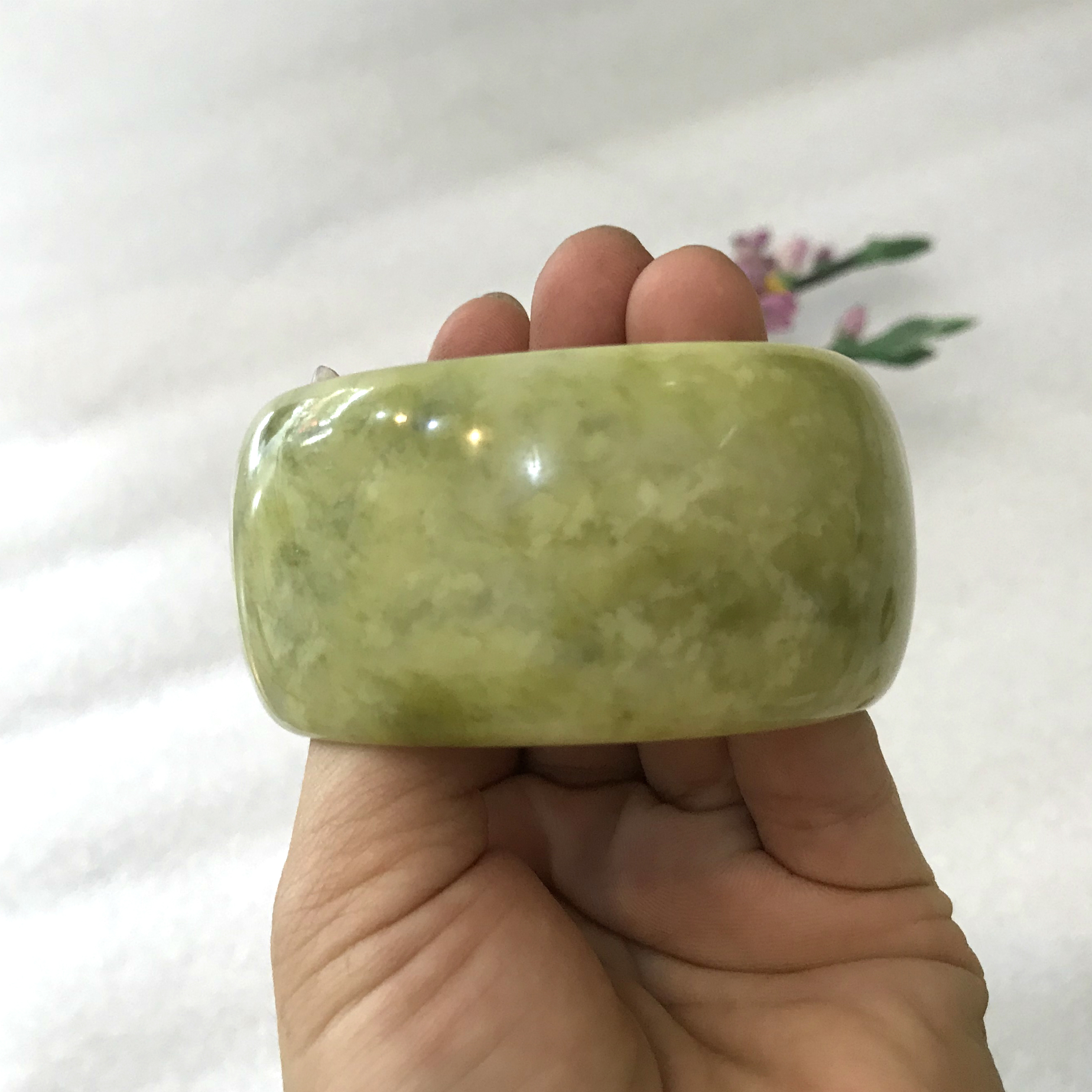 Vòng tay cẩm thạch nam bản to, bản hẹ, bản dày hay bản cao 3cm đá tự nhiên của VN