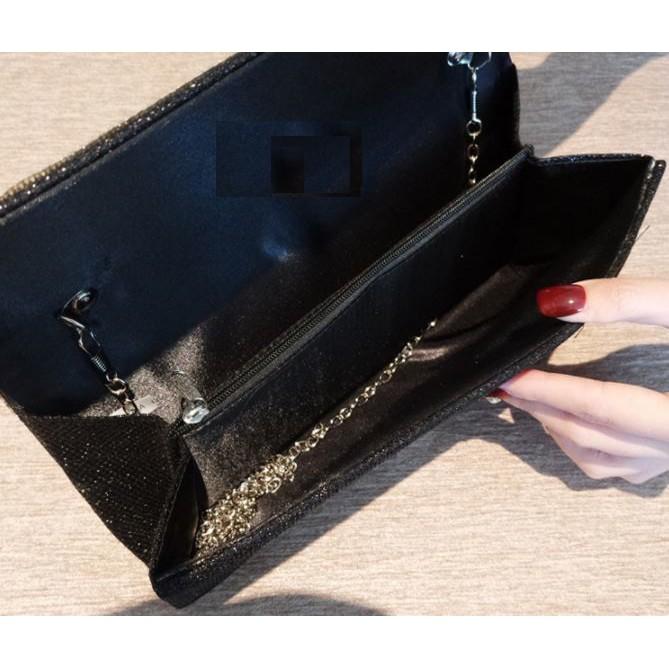Clutch đi tiệc - Ví cầm tay đính sequin đi tiệc cao cấp có nắp gập