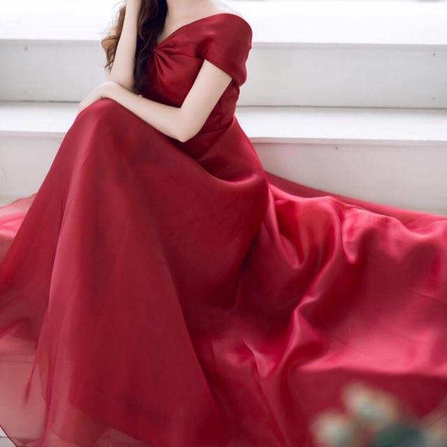 ĐẦM MAXI DẠ HỘI BẸT VAI GỢI CẢM -MS51Y- Size M/L đến 57kgMM MM