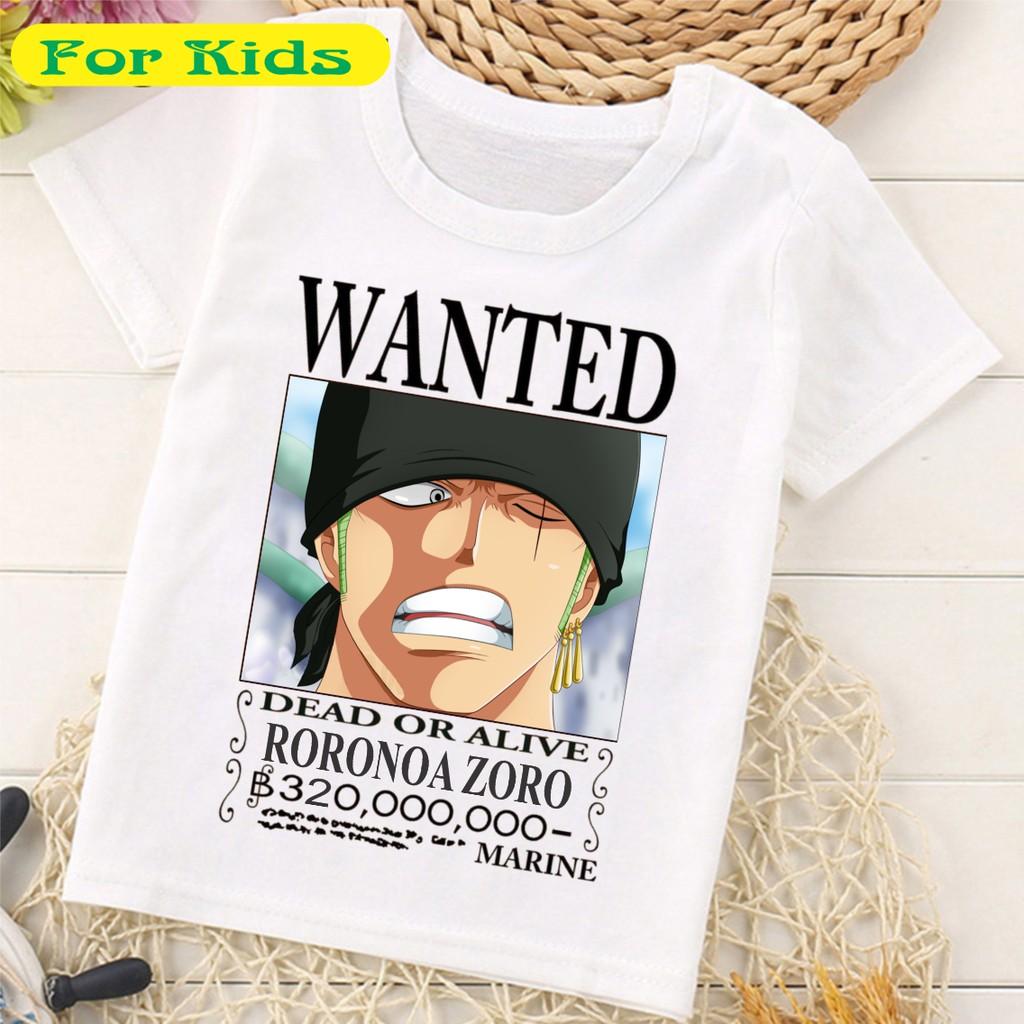 Áo thun One Piece Vua Hải Tặc Luffy Zoro Sabo Ace Anime Cho Bé Trai Bé Gái Có Size Từ 10kg